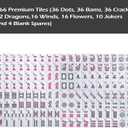 American Mahjong Game Set, 166 White Tiles, 4 All-in-One Color Rack/Pushers, Complete Mahjong Set with Pink Printed Carrying Bag
