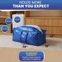 Extra Large Moving Bags - 6-Pack Heavy Duty Storage Duffel - Sturdy Backpack Straps Handles, Zippers - Reusable Moving Storage Bags for Clothes - Folding Collapsible Storage Tote Bag Set  Blue