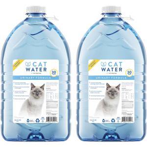by VETWATER | ph-Balanced and Mineral-Free Cat Water | Clinically Proven Urinary Formula | Helps Prevent Cat Urinary Issues, FLUTD | 135.2 oz, 2-Pk, Clear (CW60101-2)