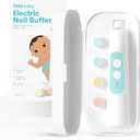 Frida Baby Electric Nail Buffer | Safe + Easy Baby Nail File, Baby Nail Clippers + Nail Trimmer Kit for Newborn, Toddler, Children's Fingernails/Toenails, 4 Buffer Pads, LED Light, Storage Case, White