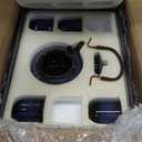 Layhit Japanese Asian Tea Set for Adults with 1 Teapot 6 Cups 1 Tray Traditional Portable Japanese Kiln Altered Glaze Porcelain Tea Set for Women Mother's Day Gifts(Blue)