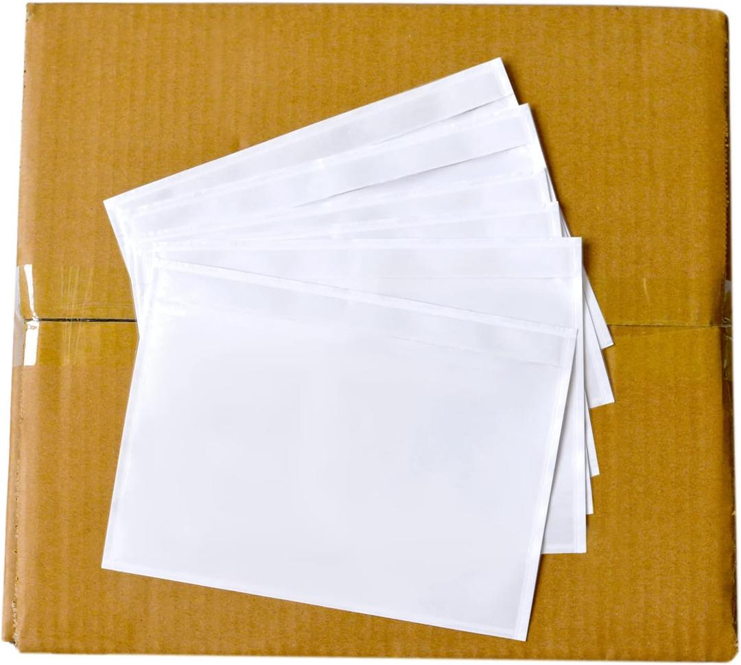 1000 PCS 7.5"x 5.5" Clear Self-Adhesive Packing List Envelopes - Plastic Shipping/Mailing Pouch Enclosed Bags for Packing Slips Invoice Label