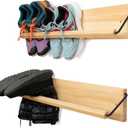 Wall Mounted Shoe Rack - A Wooden, Modern, Slim, and Small Shoe Storage Solution for Shoes and Boots in Narrow Spaces, entryways, or hallways. (30-in-Wide, Pack of 2)