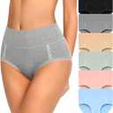 MISSWHO Cotton High Waisted Soft Womens Underwear Breathable Panties, Multipack (Small)