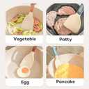 Silicone Small Spatula for Cooking Flexible Beveled Turner with Solid Inner Core and Heat Resistant Nylon Handle Ideal Spatula for Non-Stick Cookware (10 inches, Sky Blue)