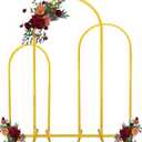Set of 3 Wedding Arch Stand Gold Metal Arch Frame for Baptism Wedding Ceremony Birthday Party Bridal Baby Shower Event Celebration Decor (6FT, 5FT, 4FT)