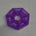 Deke Home - Small Weekly Pill Organizer, Round Pill Dispenser for Travel, Mini Pill Organizer, Compact Medicine Holder, Pill Sorters 7 Days, Portable Vitamin Container, BPA Free (Food Grade) (Purple)