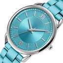 Bisley Women Watch Roman Numeral Dial Analog Watch, Green, Alloy Steel