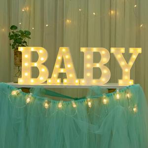 BABY Marquee Light Up Letters - LED Letter Number Light Sign Decoration for Birthday Home Table Decor White