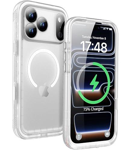 SPORTLINK for iPhone 17 Pro Waterproof Case IP68, Mag/Frosted Clear, 6.3"