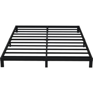 EMODA 6 Inch Full Size Bed Frame Heavy Duty Metal Platform No Box Spring Needed, Easy Assembly Noise Free, Black