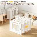 Foldable Clear Acrylic Dog Playpen with Door, 23.6" Acrylic Puppy Playpen, Easy Assemble Indoor Pet Fence with White Frame, Clear Dog Playpen for Puppies & Animal (White, 23.6H, 12 Panels + 1 Door)