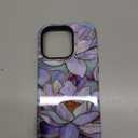 for iPhone 16 Pro Case - Wireless Charging Compatible - Dual-Layer Hard Shell + Silicone Cover - Shockproof Protective Phone Case with Stylish Designs for Women - Abstract Lotus