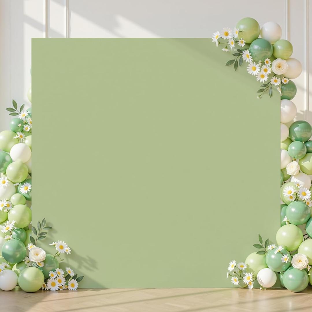 Square Backdrop Arch Cover Sage Green 6.6FT x 6.6FT Square Arch Backdrop Covers Stretchy Spandex Fitted Square Backdrop Cover for Birthday Party Wedding Ceremony Banquet Decoration
