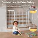 Cumbor 29.751.5" Extra Wide Baby Gate for Stairs, Pressure-Mounted Dog Gates for Doorways & Hallways, Auto-Close Walk-Through, No-Trip Design, Child Proof Safety, Dog/Pet Gate for Indoor Use, Silver