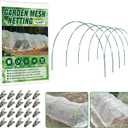 Garden Netting Kit for Raised Beds, 10x30FT Ultra Fine Mesh Netting 6 Sets Fiberglass Garden Hoops, Insect Netting for Garden Plant Row Cover Vegetable Flowers Protection Barrier