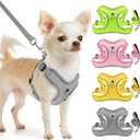 Dog Harness and Leash Set,4 Point Adjustable Reflective Dog Vest Harness,No Pull Harness-Leash for Small Medium Large Sized Dogs Puppy,XS-Grey