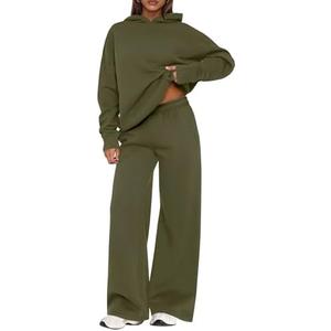 PRETTYGARDEN Womens Sweatsuits 2 Piece Set 2026 Casual Winter Long Sleeve Hoodie Loose Wide Leg Sweatpants Fall Tracksuit, S