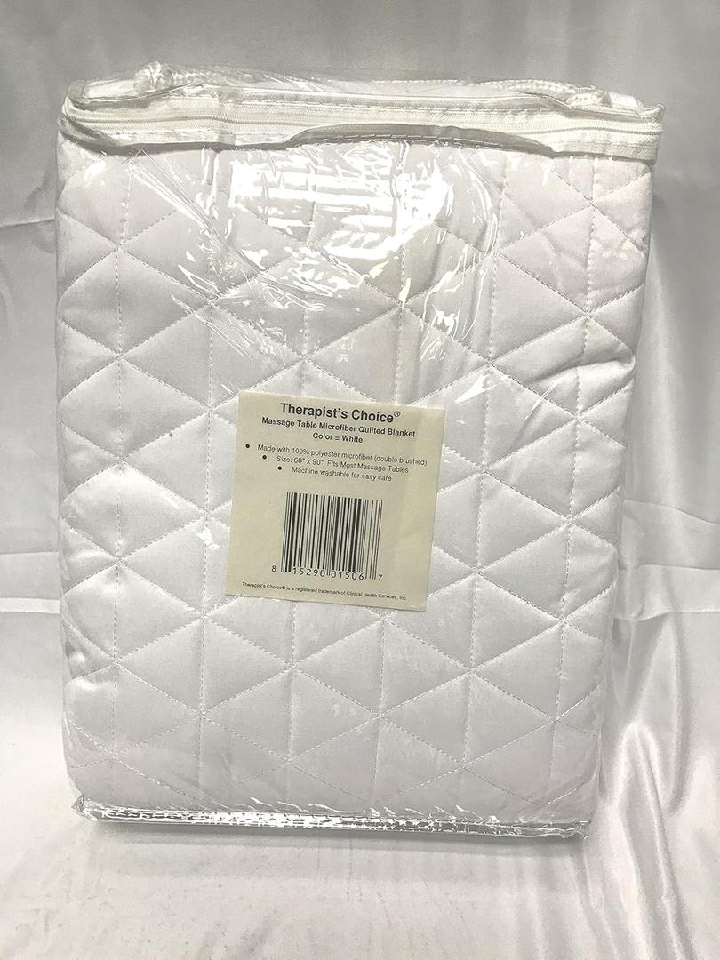 Therapist's Choice Microfiber Quilted Blanket for Massage Tables, 60" x 90" (White)