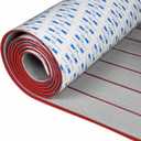 OCEANBROAD Boat Flooring 96''x45.6'', Gray with Red Seam Lines | with 3M Adhesive Backing Non-Slip Eva Foam Marine Boat Decking Sheet For Motor Pontoon Jon Boats RV Floor