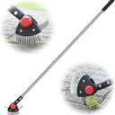 Crack Weeder Long Handle 3-in-1 Adjustable Crevice Cleaning Tool with Stainless Steel Weed Brush with 2 Scrapers Weed Puller Tool for Driveway, Patio Sidewalk to Remove Moss Weeds Dirt