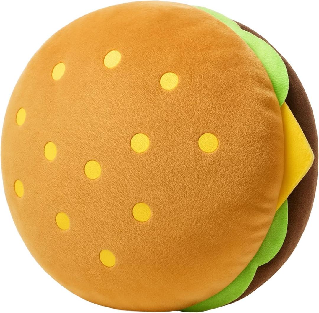 T play Burger Pillow Plush for Kids: Soft Stuffed Hamburger Throw - Skin-Friendly Cheeseburger Room Decor - Cute 3D Shaped Food Gifts 8-12 Yrs 18"