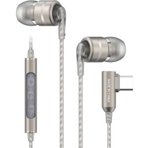 SoundMAGIC E80D Digital USB C Headphones - Type C Wired Earbuds with Microphone HiFi Stereo Earphones Powerful Bass Noise Isolating Compatible with Android Device, Gunmetal