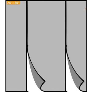 Yotache Magnetic Screen Door Fit Doors 74"x80", Screen Size 76"x81" Double-Sided Opening Reinforced Mesh with Strong Magnets for Sliding Door, Large Front/Back Patio Doors (Black)