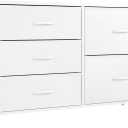 Nicehill White Dresser for Bedroom with 5 Drawers, Small Dresser for Kids' Bedroom, Closet, Wide Chest of Drawers with Fabric Storage Drawers, Wooden Top, Steel Frame, Modern, White (11.7"D x 39.4"W x 23.2"H (5 Drawers))
