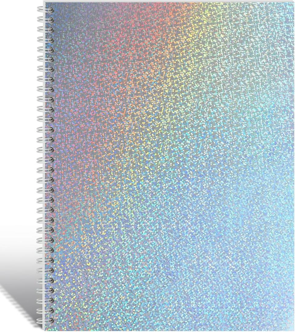 Large Reusable Sticker Book Collecting Album 8.511 Inch Sticker Storage Collection Organizer Book for Adult with 40 Sheets Letter Size Blank Release Paper and Holographic Cover (Dot)
