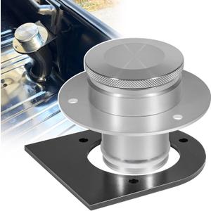 17-2530 Billet Aluminum Remote Fuel Tank Filler Neck, Gas Cap and Weld-On Steel Bracket, fits 2-inch Filler Hose, Remote Fuel Cell Filler - Straight Neck