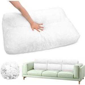 JZHLLA 3 PCS Shredded Foam Sofa Back Cushions Replacement Fluffy Memory Sponge Couch Pillow with Quilted Design 31x18x5 Inch Lumbar Support Pillow for Sofa Bed Floor