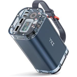 YKZ 100W Laptop Portable Charger 40000mAh, Waterproof Big Power Bank with Digital Display 5 Modes Lighting, USB C PD Battery Pack for Outdoor Camping Road Trips and Emergency Home Backup