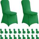LZY 20pcs Spandex Chair Cover Stretch Slipcovers for Wedding Party, Dining Banquet Chair Decoration Covers (Emerald, 20)