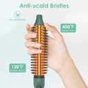 BANGMENG 3/4 Inch Barrel Thermal Round Brush, Volume Heat Styling Brush for Men and Women Medium Thin Curly Straight Hair, Heated Curling Iron,12 Temperature Setting (1.35 Inch with Bristles)