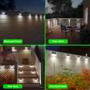 JSOT Outdoor Solar Lights - Solar Powered Deck Lights Waterproof Light for Fence Post Light Outside for Backyard Patio Stair Wall Lighting, 3LED Cool Light 6 Pack