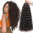 8 Packs Curly Crochet Hair GoGo Curl Crochet hair for Women Deep Wave Braiding hair,Synthetic Bohemian Crochet Braid Water Wave Crochet hair Extensions (4#, 18inch)