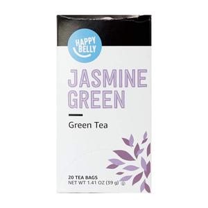 Amazon Brand - Happy Belly Jasmine Green Tea Bags, 20 Count (EXP 12/10/26)