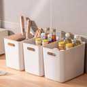 6 piece Plastic Storage Baskets Boxes with Lids,14.4x10.2x11.8 Inch Stackable Organizing Bins with Handles,Versatile Containers for Pantry,Bathroom,Closet Shelves Desktop (Light grey, 4XXL+2XL)