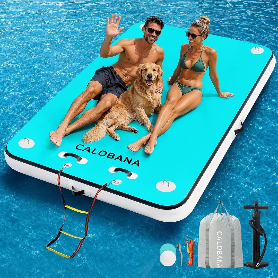 CALOBANA Inflatable Floating Dock with Detachable Ladder for Lake Pool