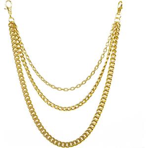 Lainrrew Trousers Chain, Pants Chain Belt Chain Wallet Chain Pocket Chain Hip Hop Punk Jeans Chain Key Chain Goth Accessories for Eboy Egirl Women Men (Gold)