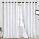 DWCN Wide 100% Blackout Curtains for Living Room Thermal Insulated Light Blocking Full Room Darkening Noise Reducing Grommet Top 2 Panels Curtain (White,70" W x 108" L)