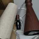 EDISHINE 21.85" Boho Table Lamp, Farmhouse Bedside Lamp, Water Transfer Red Wood Grain Metal Base, Beige Linen Shade, Rustic Nightstand Light for Living Room, Bedroom, Office, E26 Base (Mahogany Color 1)