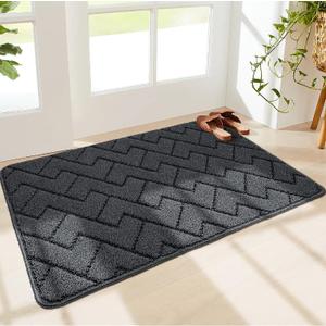 Walensee Indoor Doormat, Front Door Mat for Entrance (24"x35" Grey) Machine Washable Entryway Rug, Non Slip Trapper Door Rugs Absorbent Dirt Low Profile Shoes Scraper Inside Floor Mats for Entry