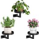 Gezen 3 Pack Wall Plant Holder, Plant Frames Wall Decor, Float Metal Rack for Indoor Plants, Round Display Shelves Hanging Planter for Outdoor