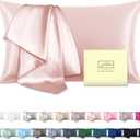 Mulberry Silk Pillow Cases for Hair and Skin Queen Size Silk Pillowcase with Zipper Soft Breathable Smooth Cooling Satin Silk Pillow Covers for Sleeping (Coral,20"X 30",1Pcs)