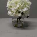 Zeyune 4 Pack Artificial Hydrangea Flowers with Vase (White)