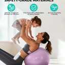 Gruper Yoga Ball, Extra Thick Exercise Ball for Workout Pregnancy Stability - Anti Burst Balance Ball for Yoga, Pilates, Fitness, Birthing, Physical Therapy - Includes Pump L(26in/65cm)