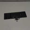 Samsers Foldable Bluetooth Keyboard with Touchpad - Portable Wireless Keyboard with Holder, Rechargeable Full Size Ultra Slim Pocket Folding Keyboards for Android Windows iOS Tablet & Laptop - Black (BT x1)