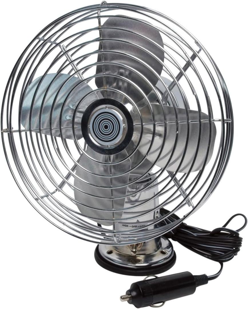 RoadPro RP-1179 Car Fan, Heavy Duty, 12V, Metal, 7.5"